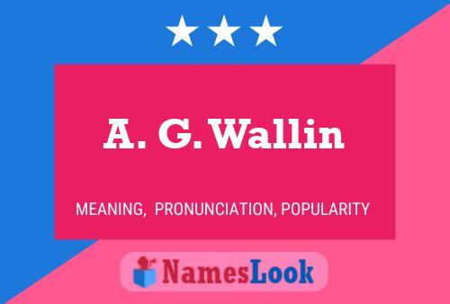 A. G. Wallin Name Poster