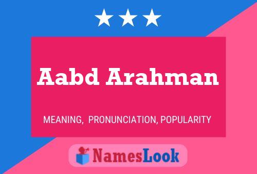 Aabd Arahman Name Poster