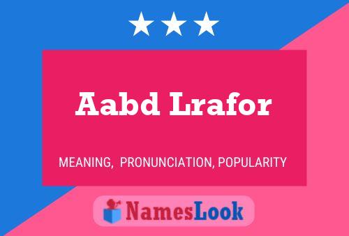 Aabd Lrafor Name Poster