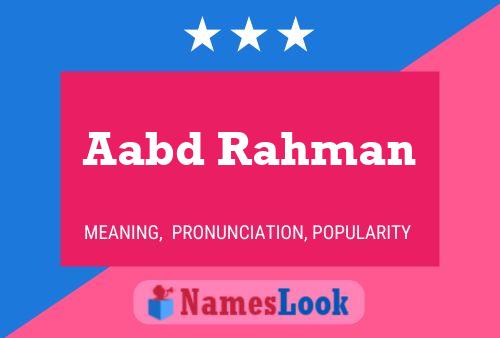 Aabd Rahman Name Poster