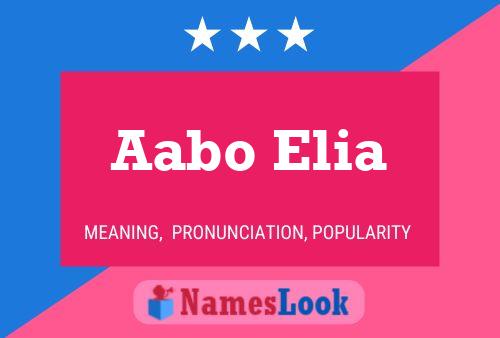 Aabo Elia Name Poster