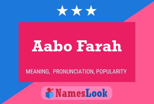 Aabo Farah Name Poster