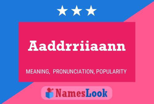 Aaddrriiaann Name Poster