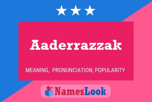 Aaderrazzak Name Poster