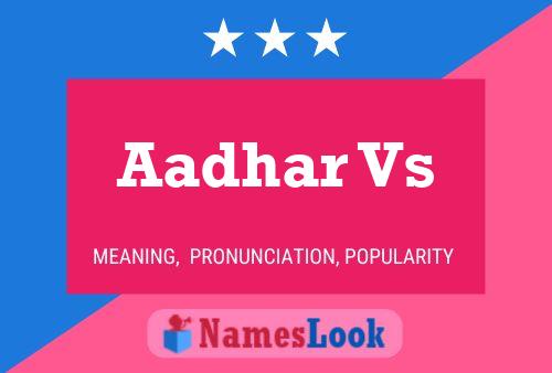 Aadhar Vs Name Poster