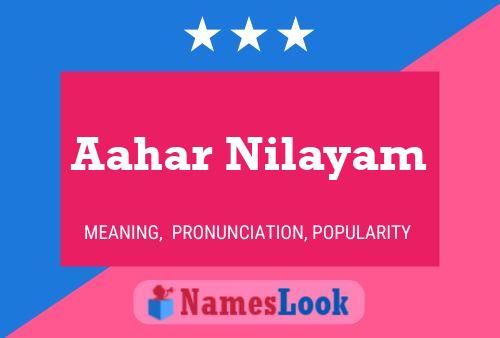 Aahar Nilayam Name Poster