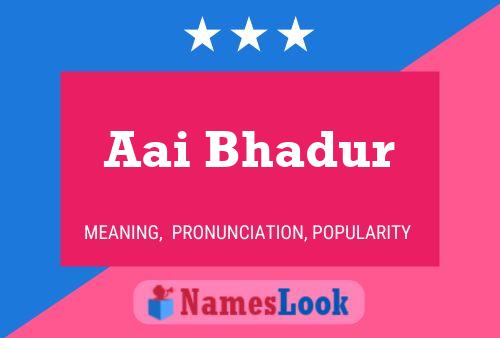 Aai Bhadur Name Poster