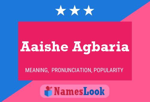 Aaishe Agbaria Name Poster