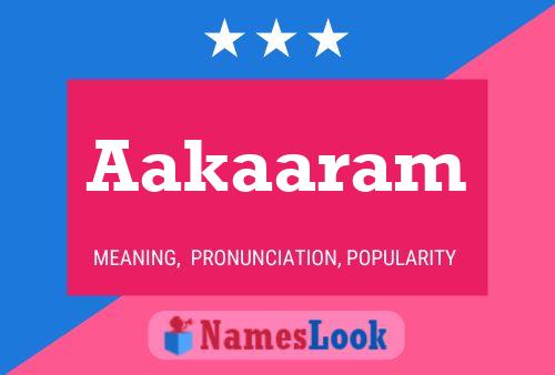 Aakaaram Name Poster