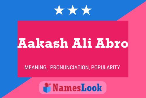 Aakash Ali Abro Name Poster