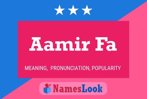 Aamir Fa Name Poster