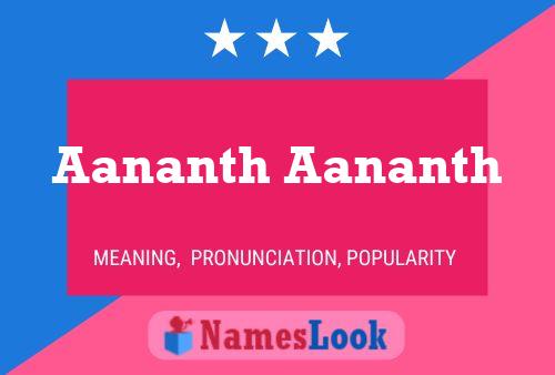 Aananth Aananth Name Poster