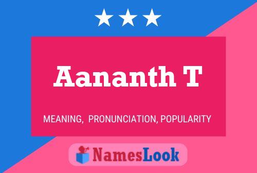 Aananth T Name Poster