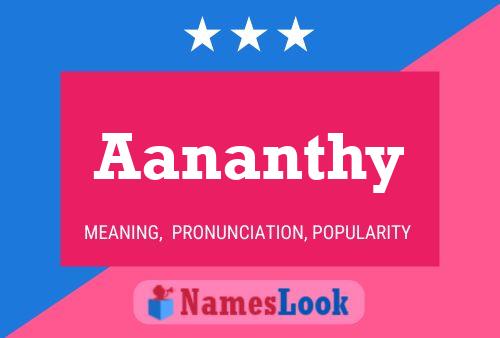 Aananthy Name Poster