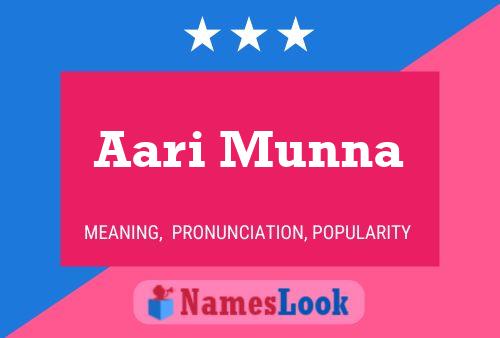 Aari Munna Name Poster