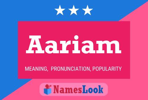 Aariam Name Poster