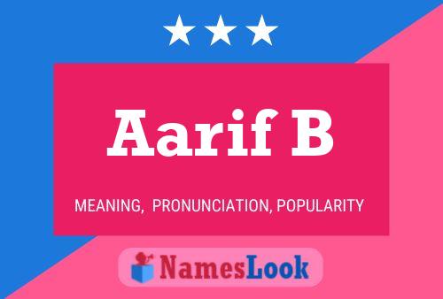 Aarif B Name Poster