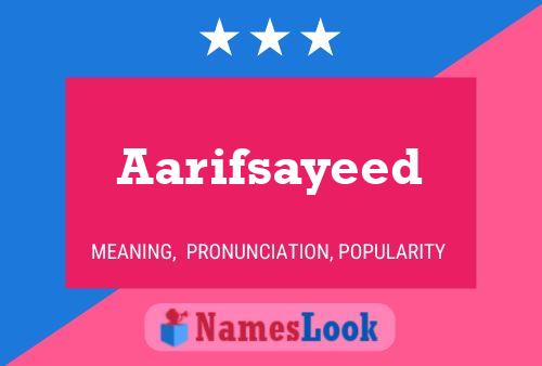 Aarifsayeed Name Poster