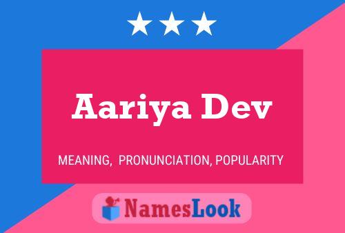 Aariya Dev Name Poster