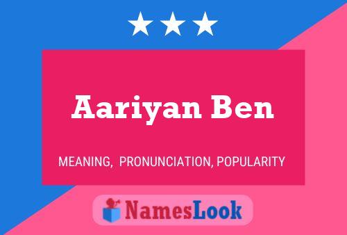 Aariyan Ben Name Poster