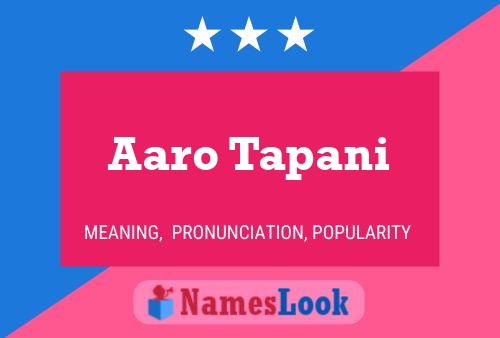 Aaro Tapani Name Poster