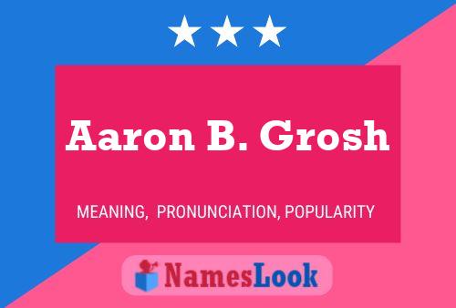 Aaron B. Grosh Name Poster