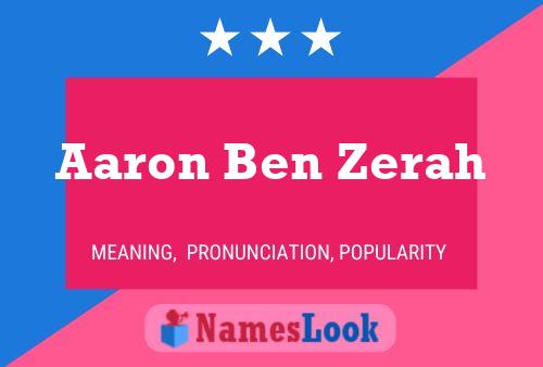 Aaron Ben Zerah Name Poster