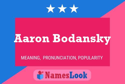 Aaron Bodansky Name Poster