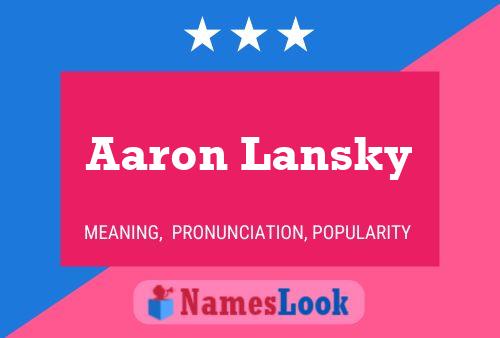 Aaron Lansky Name Poster