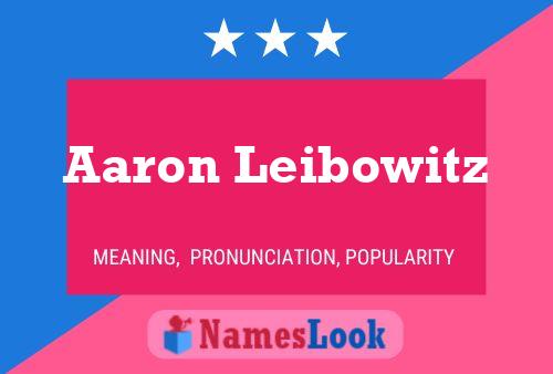 Aaron Leibowitz Name Poster