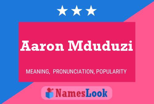 Aaron Mduduzi Name Poster