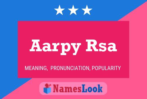 Aarpy Rsa Name Poster