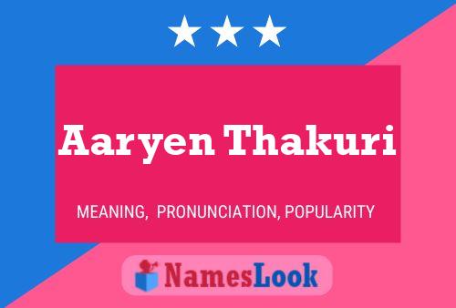 Aaryen Thakuri Name Poster