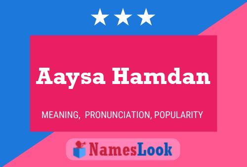 Aaysa Hamdan Name Poster