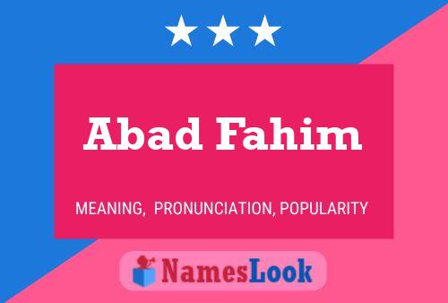 Abad Fahim Name Poster