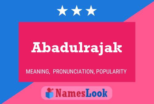 Abadulrajak Name Poster