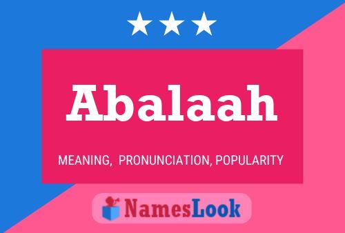 Abalaah Name Poster