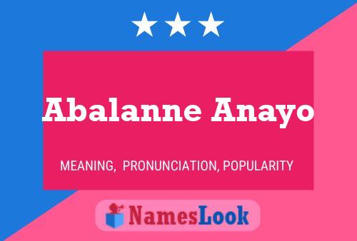 Abalanne Anayo Name Poster