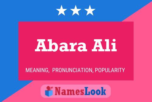 Abara Ali Name Poster