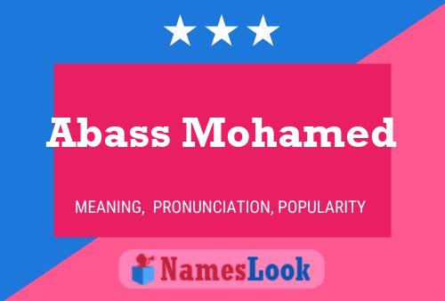 Abass Mohamed Name Poster