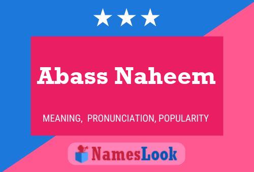 Abass Naheem Name Poster