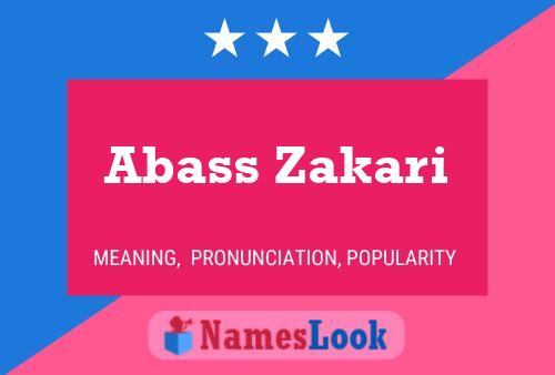 Abass Zakari Name Poster