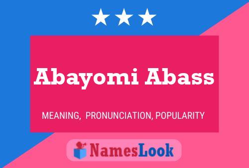 Abayomi Abass Name Poster