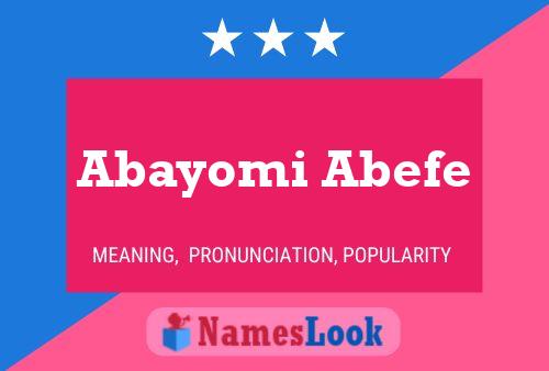 Abayomi Abefe Name Poster