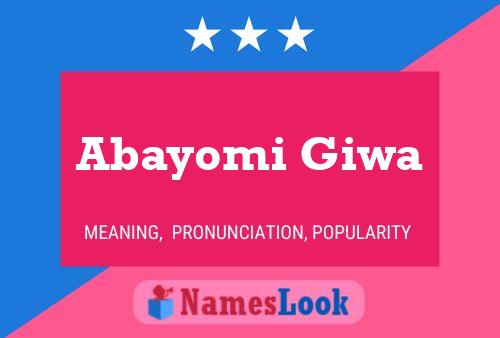 Abayomi Giwa Name Poster