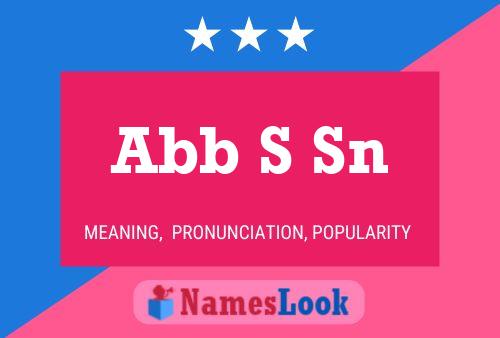 Abb S Sn Name Poster