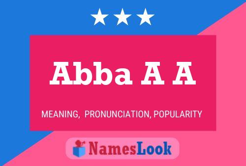 Abba A A Name Poster