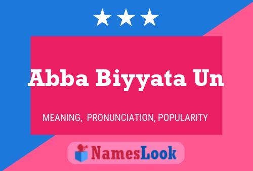 Abba Biyyata Un Name Poster