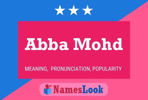 Abba Mohd Name Poster