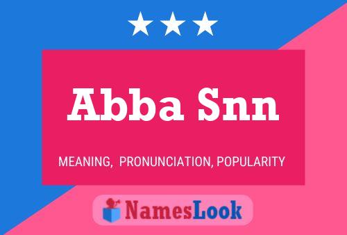 Abba Snn Name Poster